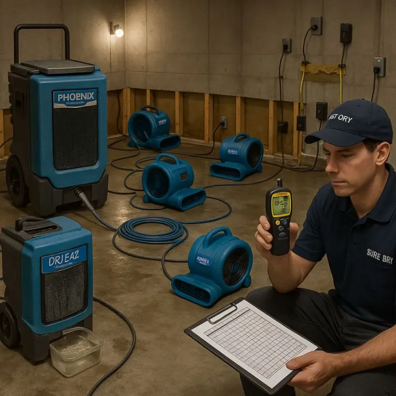 Structural Drying and Dehumidification process in Morgantown, MS